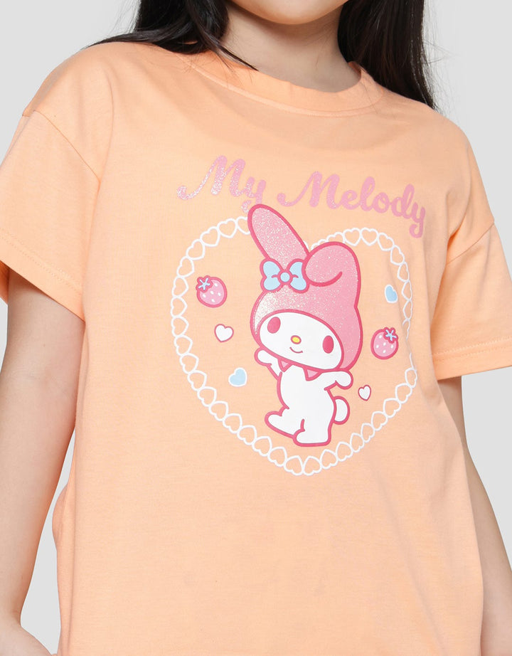 Character My Melody Emboss Girls T-shirt