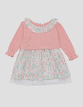 Pipiniko Flower Midi Dress Combi Knit Girls