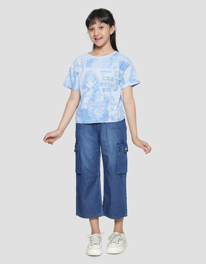 Nevada Boxy Full Print Anime Girls T-Shirt