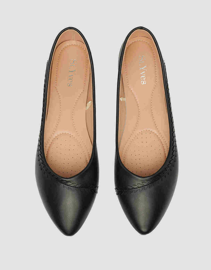St. Yves Casual Pointed Toe Sepatu Ballerina Wanita