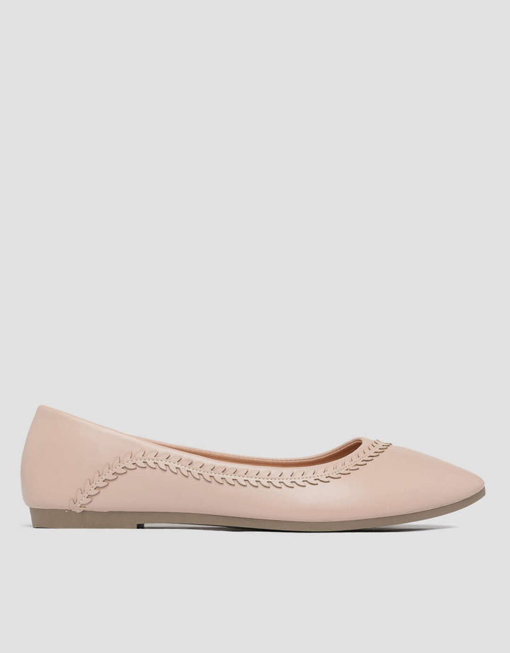 St. Yves Casual Pointed Toe Sepatu Ballerina Wanita
