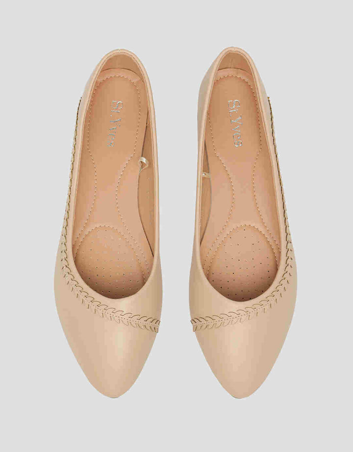 St. Yves Casual Pointed Toe Sepatu Ballerina Wanita