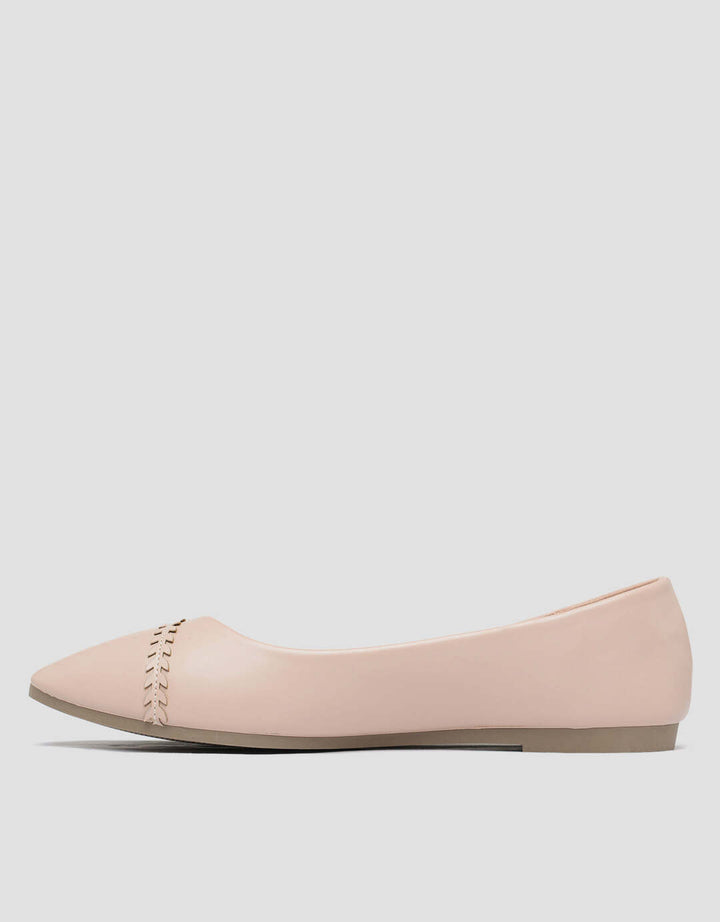 St. Yves Casual Pointed Toe Sepatu Ballerina Wanita