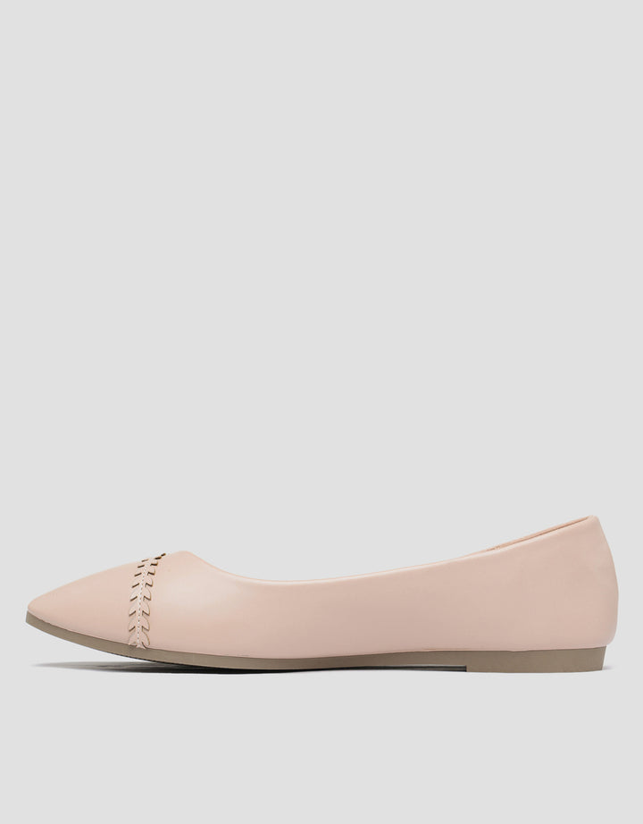 St. Yves Casual Pointed Toe Sepatu Ballerina Wanita