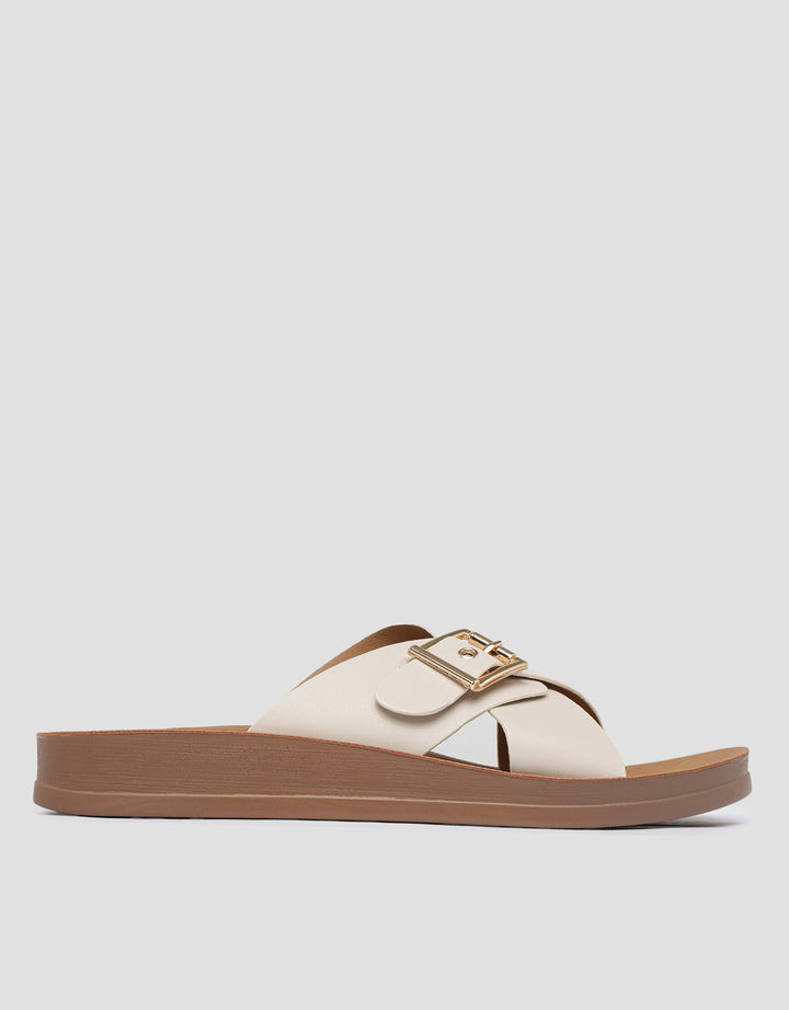 St. Yves Cross Strap Slipper Sandal Wanita
