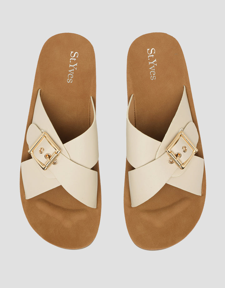 St. Yves Cross Strap Slipper Sandal Wanita