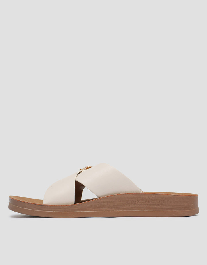 St. Yves Cross Strap Slipper Sandal Wanita
