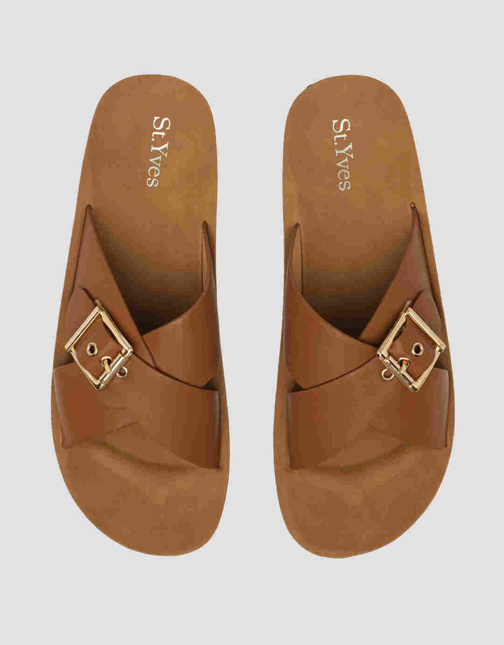 St. Yves Cross Strap Slipper Sandal Wanita