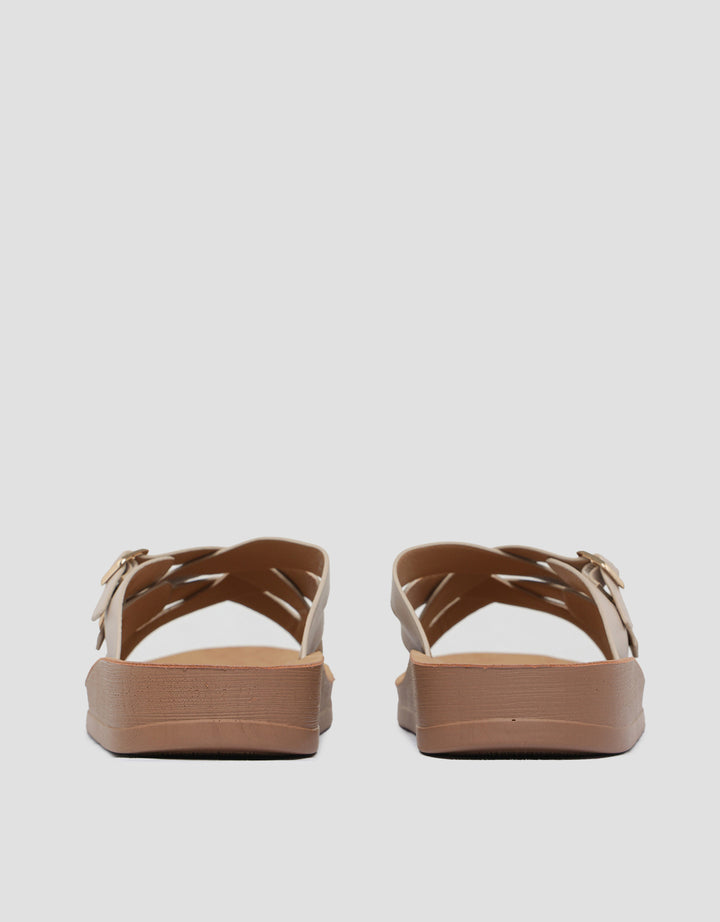 St. Yves Double Cross Strap Slipper Sandal Wanita