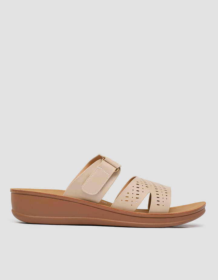 St. Yves Laser Cut Strap Slipper Women's Sandals
