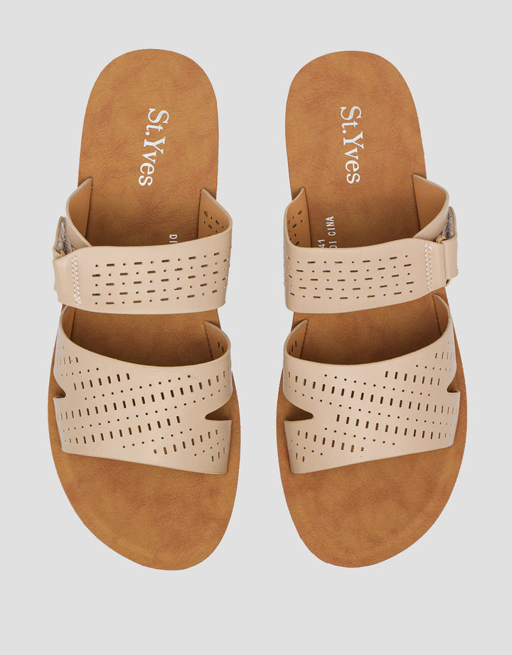 St. Yves Laser Cut Strap Slipper Women's Sandals