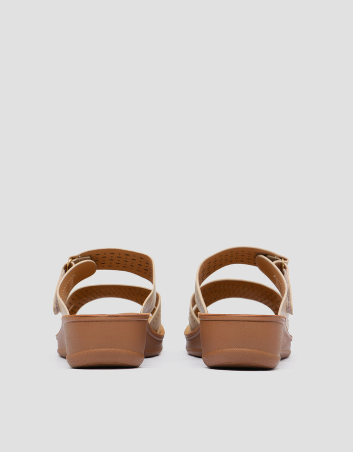 St. Yves Laser Cut Strap Slipper Sandal Wanita