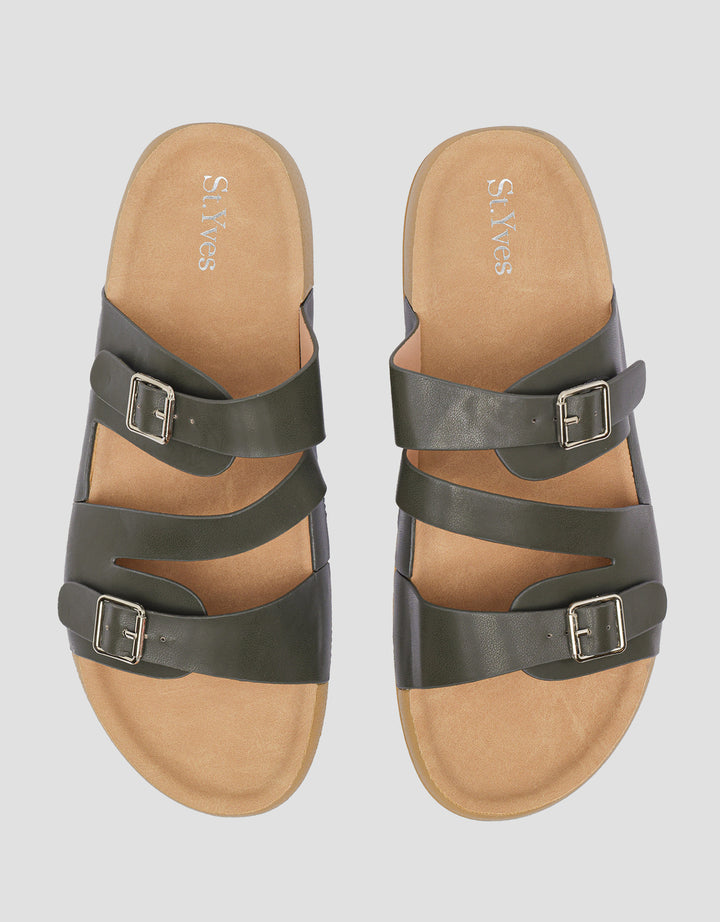 St. Yves Buckle Strap Slipper Sandal Wanita