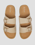 St. Yves Double Buckle Strap Sandal Slipper Wanita