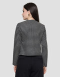 Connexion Crop Knit Tweet Plaid Women's Blazer