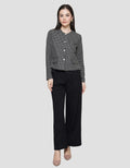 Connexion Crop Knit Tweet Plaid Women's Blazer