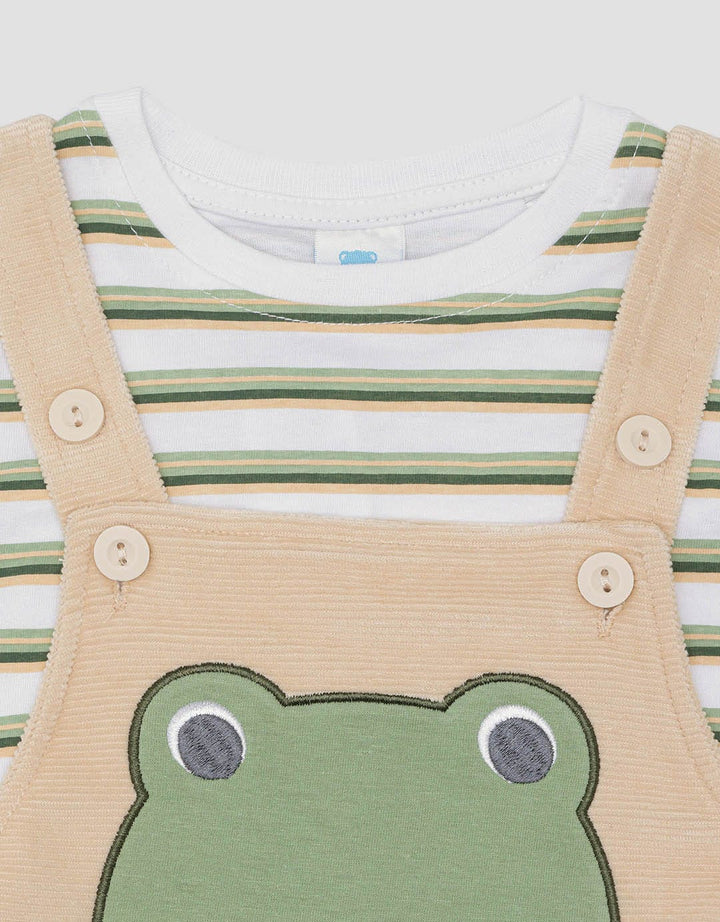 Pipiniko Overall Tekstur Knit Kodok Jumpsuit Anak Laki-Laki