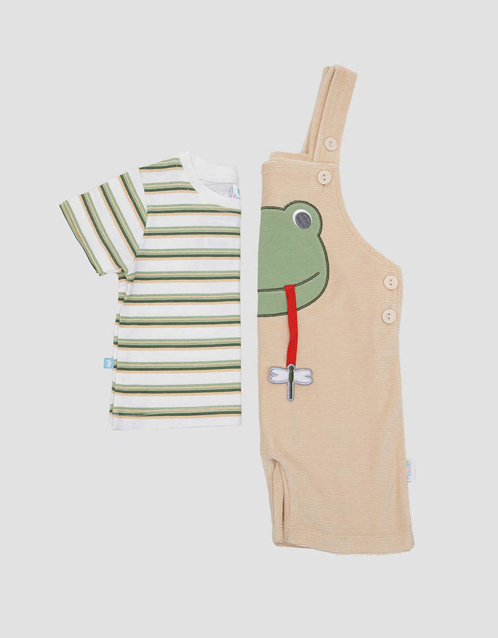 Pipiniko Overall Tekstur Knit Kodok Jumpsuit Anak Laki-Laki