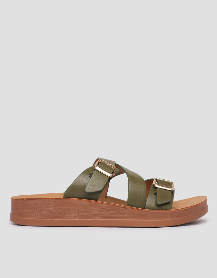 ST. YVES BUCKLE SANDAL SLIPPER  FQ28 WANITA