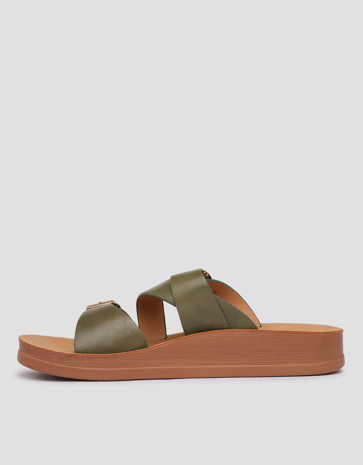 St. Yves Buckle Sandal Slipper  Fq28 Wanita