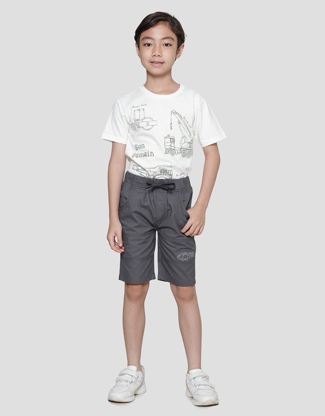 Little M Woven Bordir Dino Celana Pendek Anak Laki-Laki
