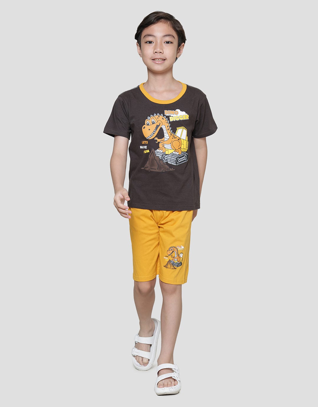 Little M Dino Digger Set Pakaian Anak Laki-laki