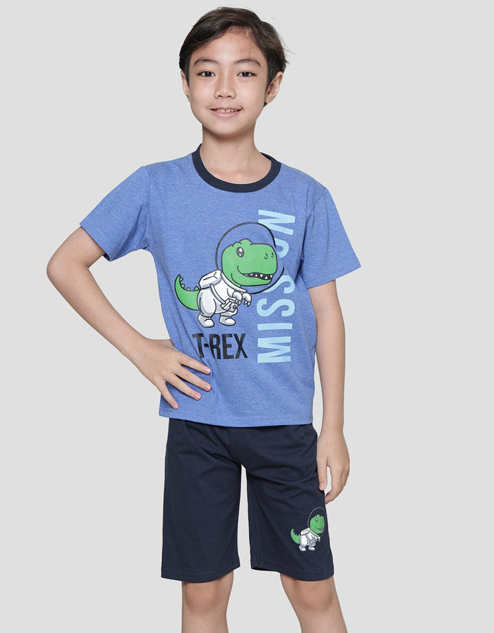 Little M Trex Mission Baju Set Anak Laki-Laki
