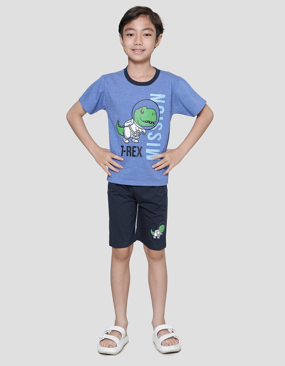 Little M Trex Mission Baju Set Anak Laki-Laki