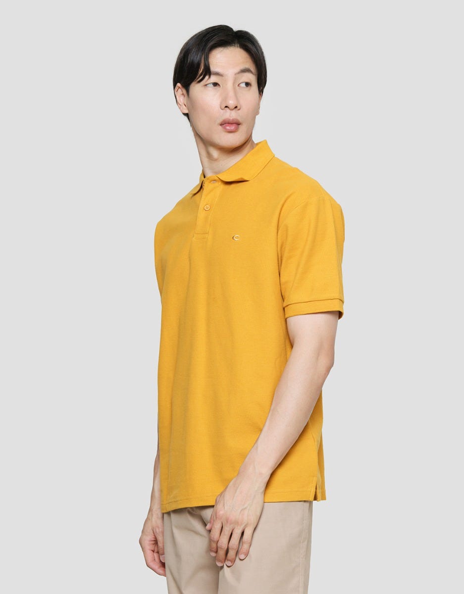 Cole Solid Plain Kaus Kerah Pria