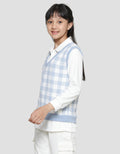 Aero Print Kotak-Kotak Vest 03 Sweater Anak Perempuan