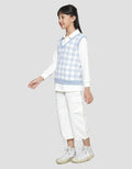 Aero Print Kotak-Kotak Vest 03 Sweater Anak Perempuan