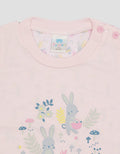 Pipiniko Rabbit Print Kaos Lengan Pendek Anak Perempuan
