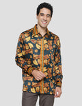 Adikusuma Men's Body Fit Shirt Batik Keladi Leaf