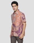 Arjuna Weda Hem Body Fit Batik Aksara Lontara Pria
