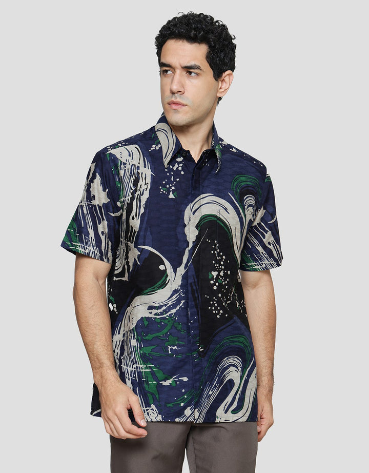 Arjuna Weda Body Fit Batik Abstrak 1 Hem Pria