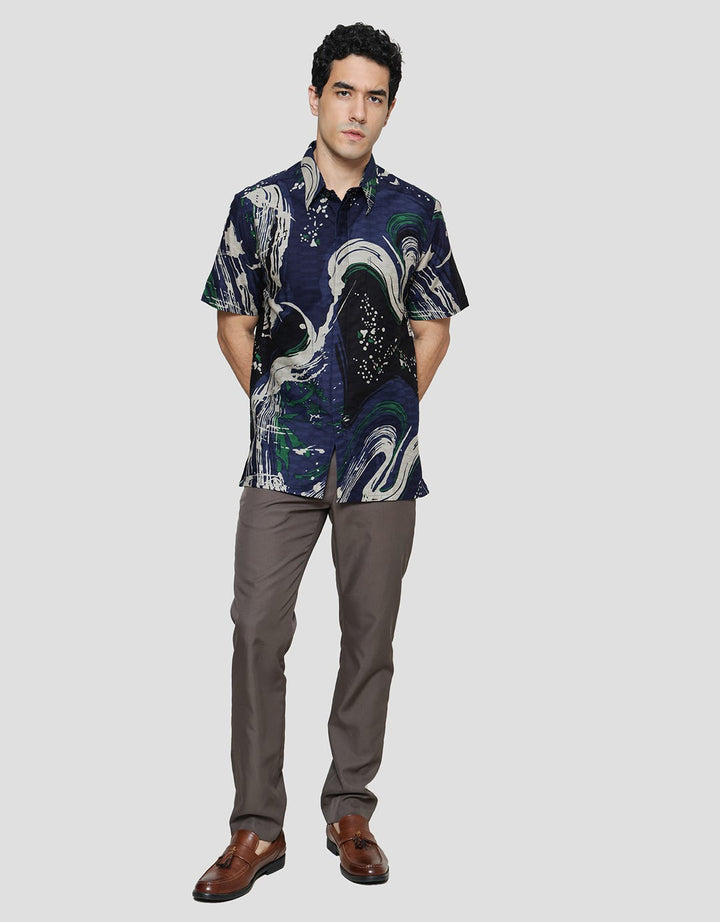 Arjuna Weda Body Fit Batik Abstrak 1 Hem Pria