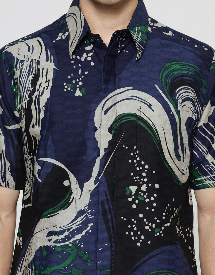 Arjuna Weda Body Fit Batik Abstrak 1 Hem Pria