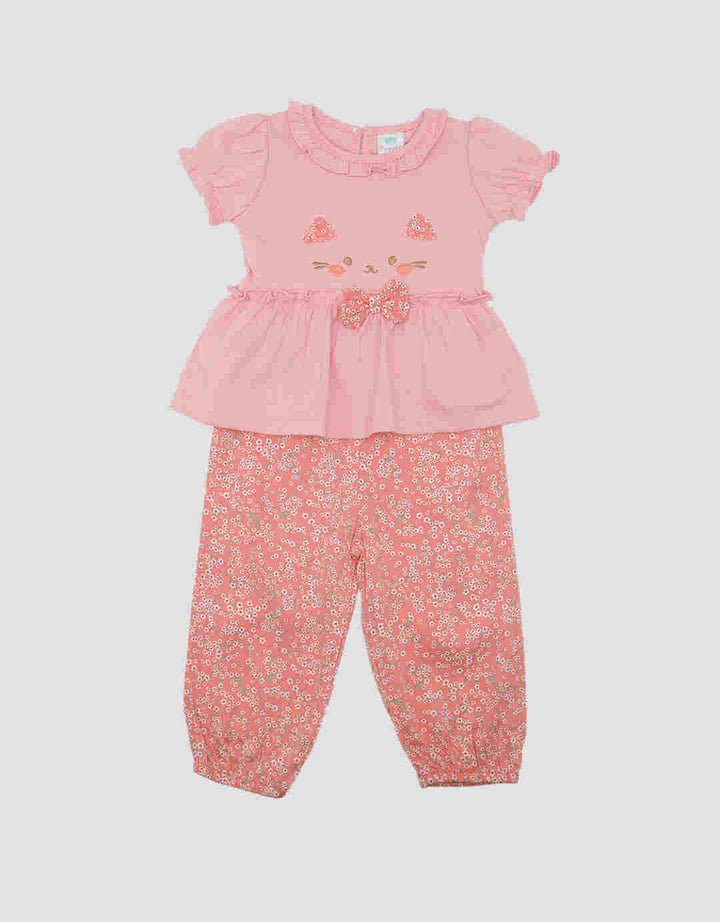 Pipiniko Cats Pants Set Pakaian Anak Perempuan