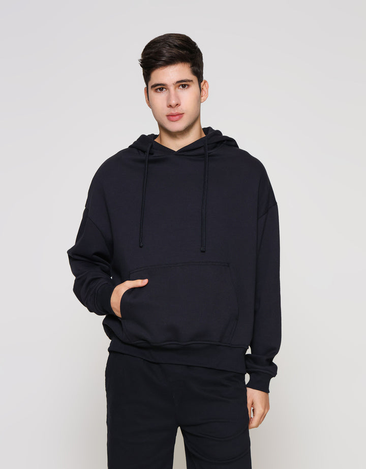 ZES Hoodie Basic Drake Fit Sweater Pria JHA301