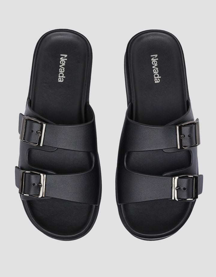 Nevada Double Buckle Sandal Slipper Wanita