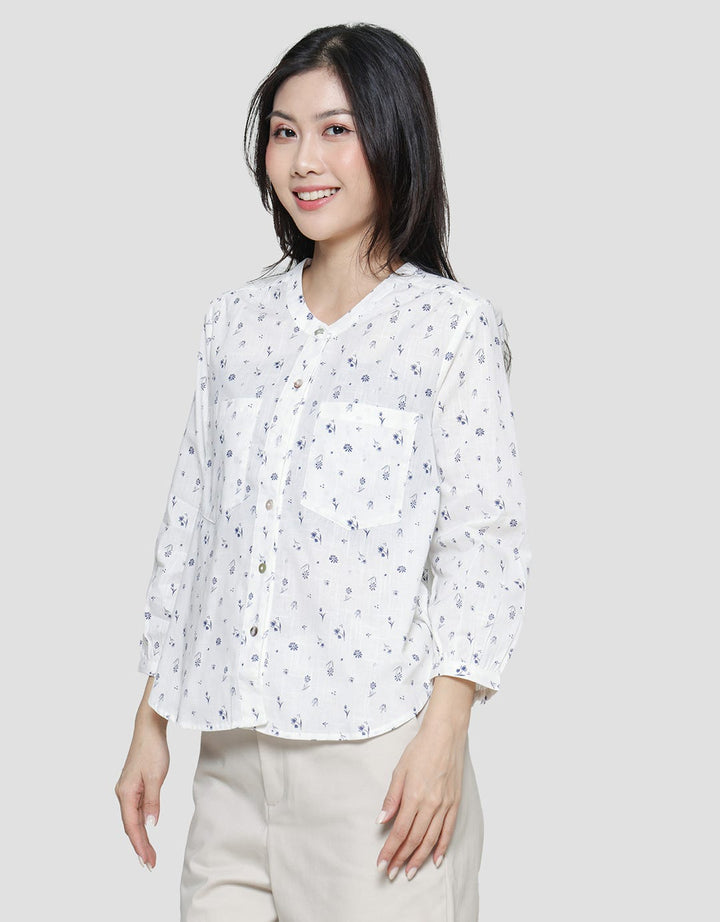 Connexion Pocket Printed Blouse Wanita