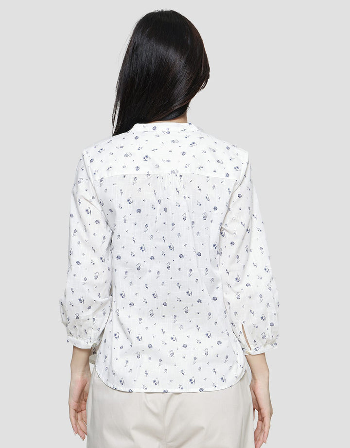Connexion Pocket Printed Blouse Wanita