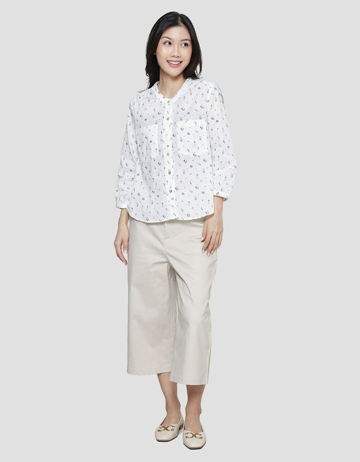 Connexion Pocket Printed Blouse Wanita