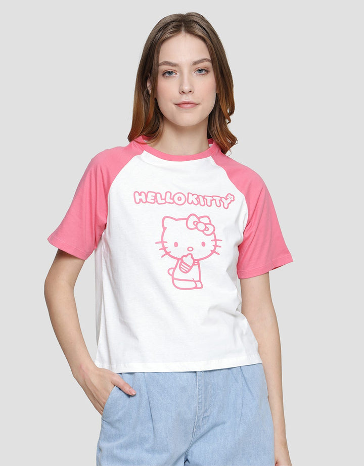 Nevada Boxy Raglan Print Hello Kitty Women's T-Shirt