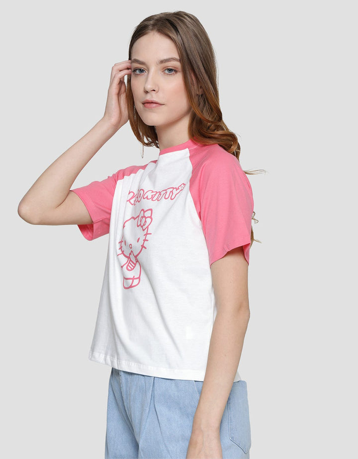 Nevada Boxy Raglan Print Hello Kitty Women's T-Shirt
