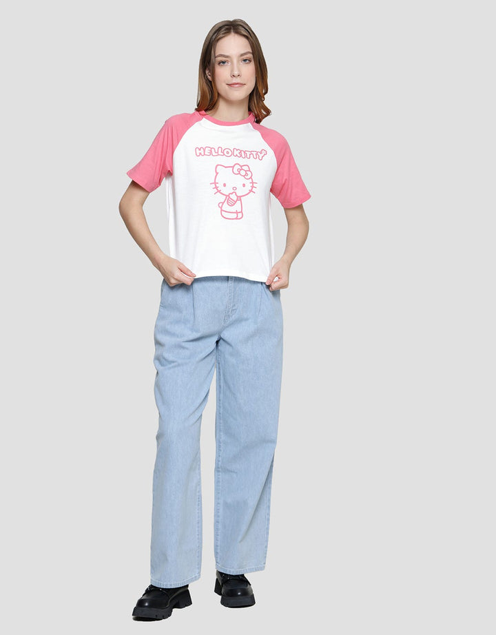 Nevada Boxy Raglan Print Hello Kitty Women's T-Shirt