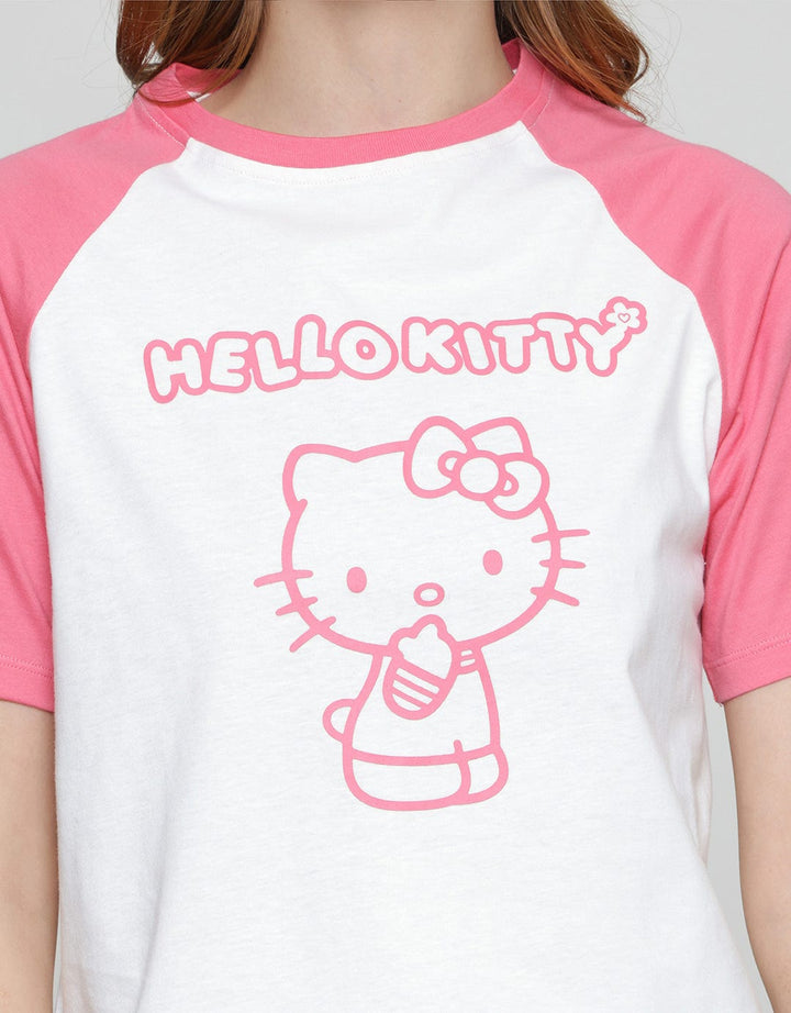 Nevada Boxy Raglan Print Hello Kitty Women's T-Shirt