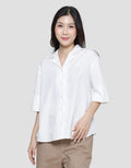 St. Yves Folded Sleeve Kemeja Lengan Pendek Wanita