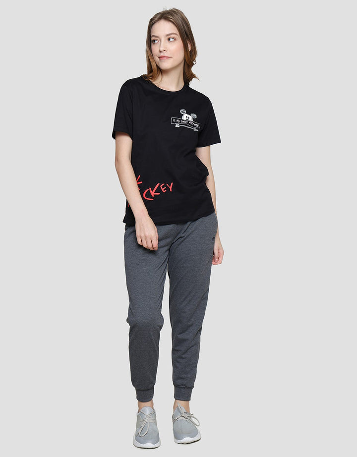 Disney Mickey Mouse Print Kaos Wanita