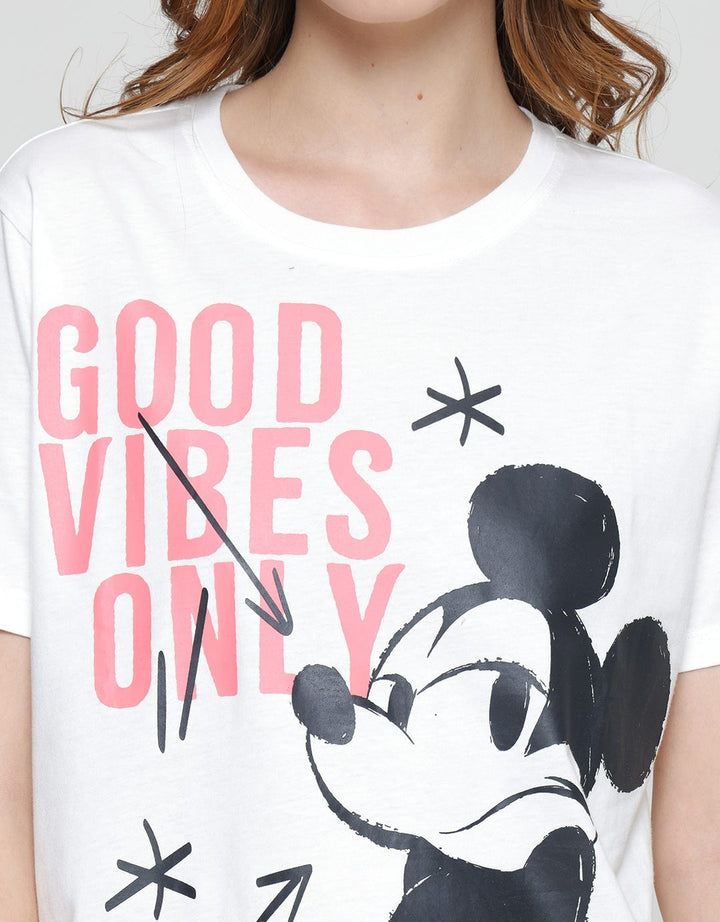 Disney Mickey Print Casual Women's T-shirt